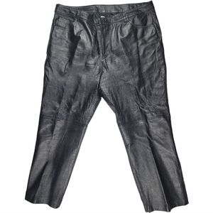 PLUS‎ SIZE**PETITE**VINTAGE** JL Studio Black Genuine Leather Pants